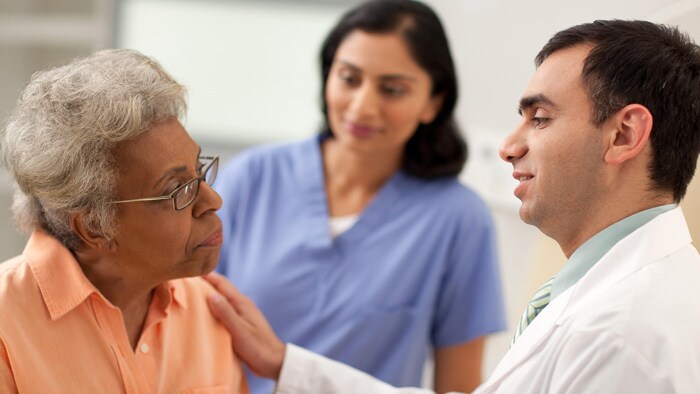 Senior patient meets with the doctor