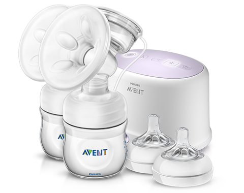 شافطة حليب الأم الكهربائية الثنائية وحلمات Comfort من Philips Avent