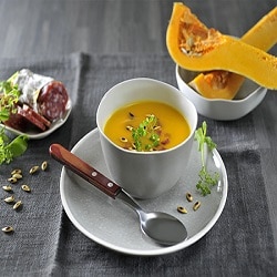 Pumpkin and chorizo soup