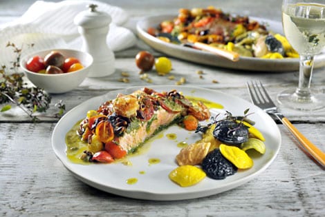 Salmon With Pesto And Roasted Tomatoes | Philips